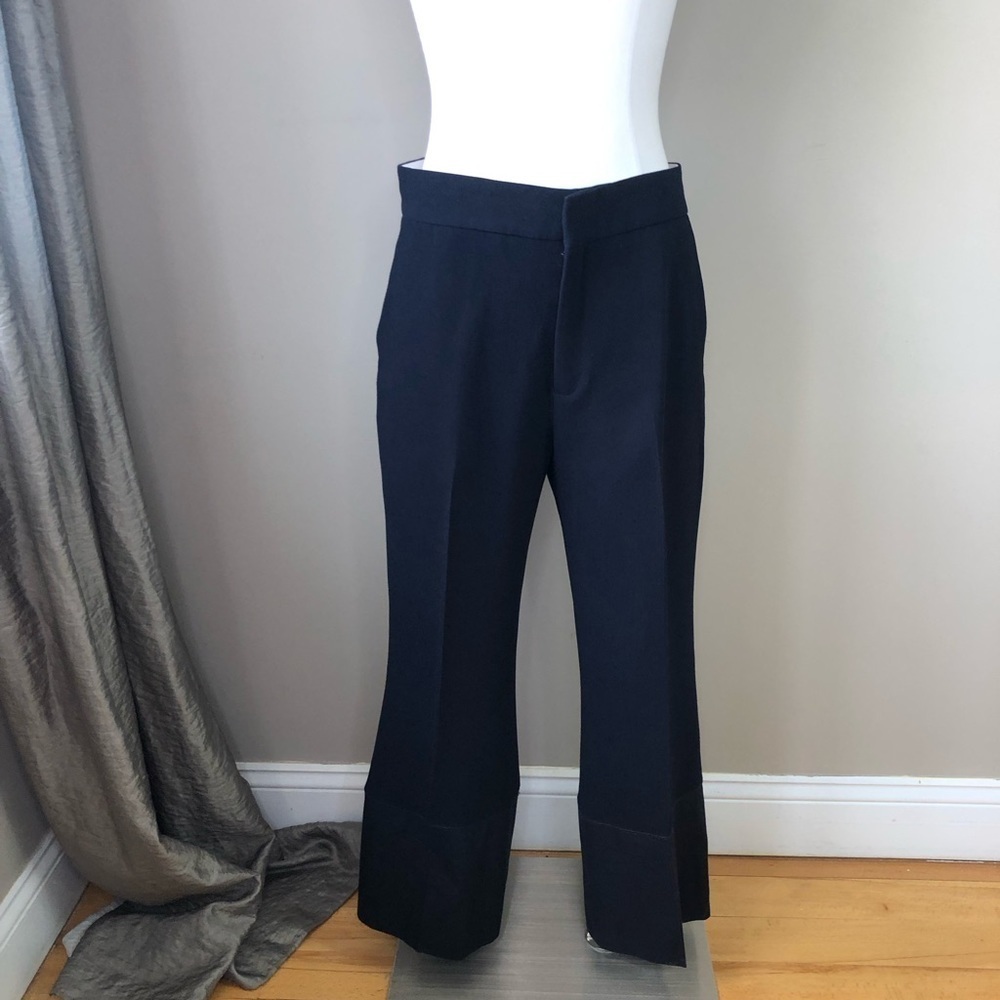 See by Chloe Navy Blue Crepe Cropped Wide Leg Pants 38/6